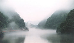 Tokonami River near Kaetsu Sake Brewery, in Niigata Japan